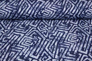 French Terry "Labyrinth", abstrakt, blau 0,5 m